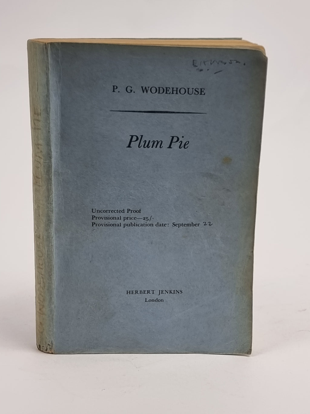 Plum Pie, P.G. Wodehouse — 1st Edition (Uncorrected Proof)