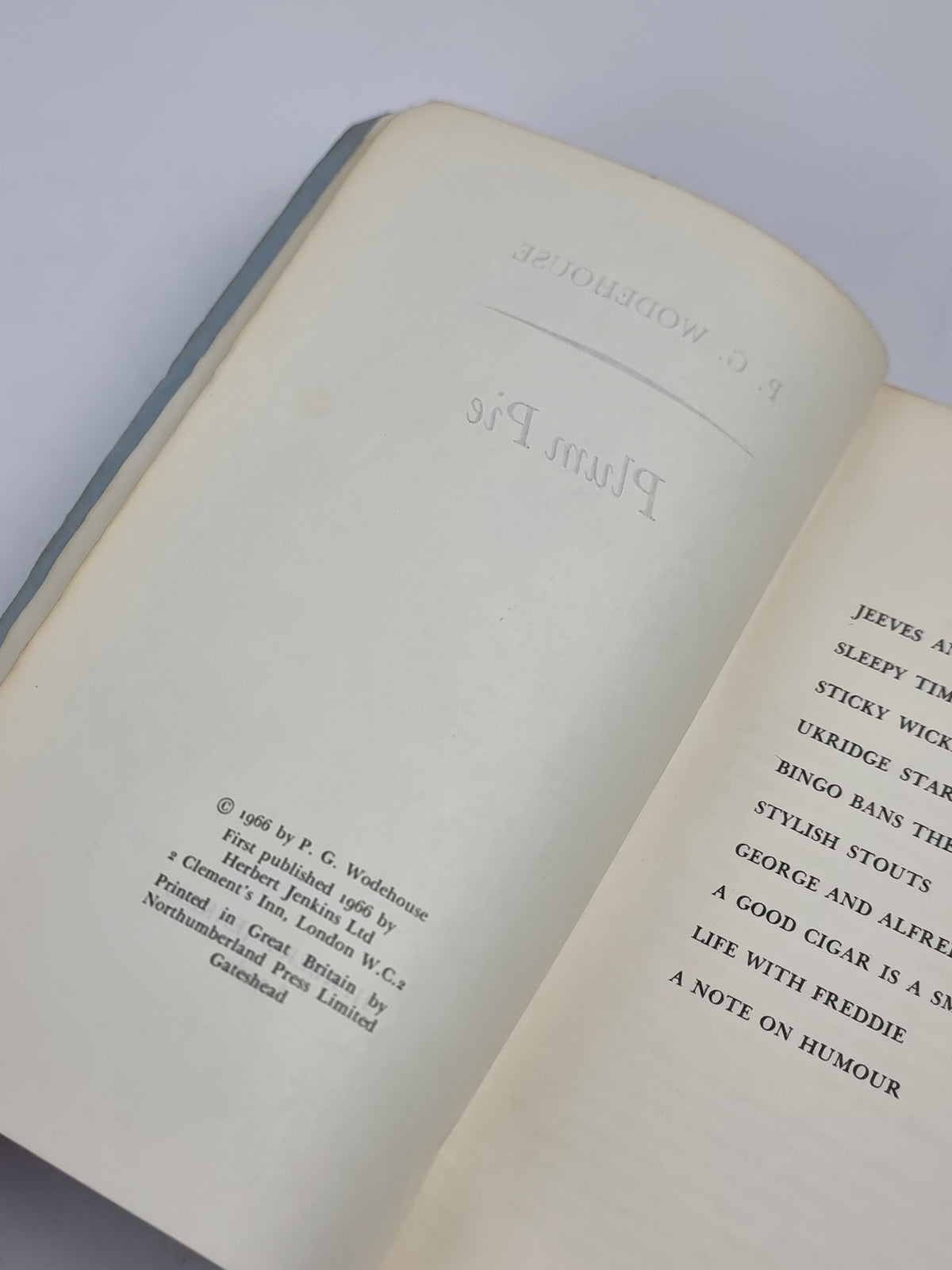 Plum Pie, P.G. Wodehouse — 1st Edition (Uncorrected Proof)
