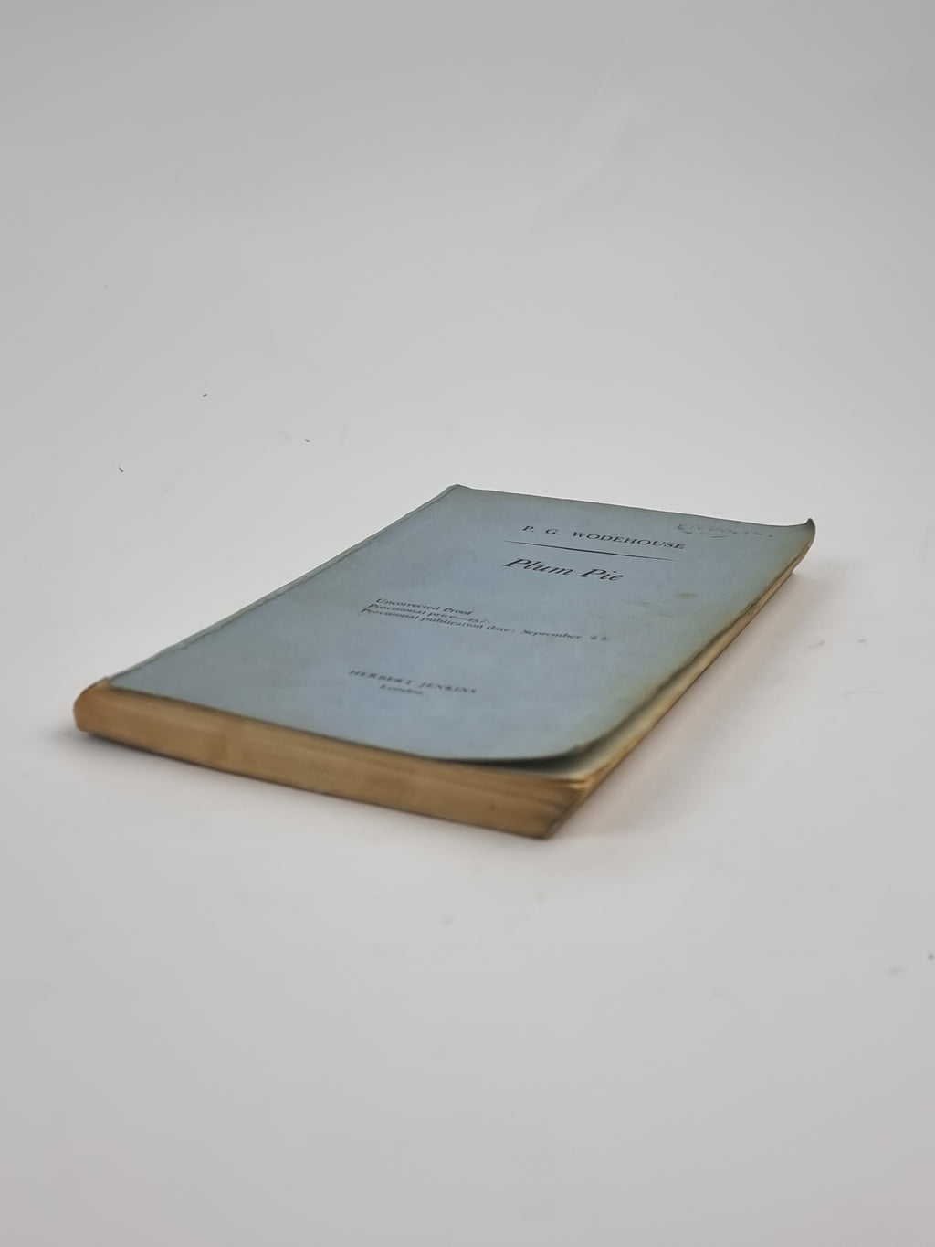 Plum Pie, P.G. Wodehouse — 1st Edition (Uncorrected Proof)