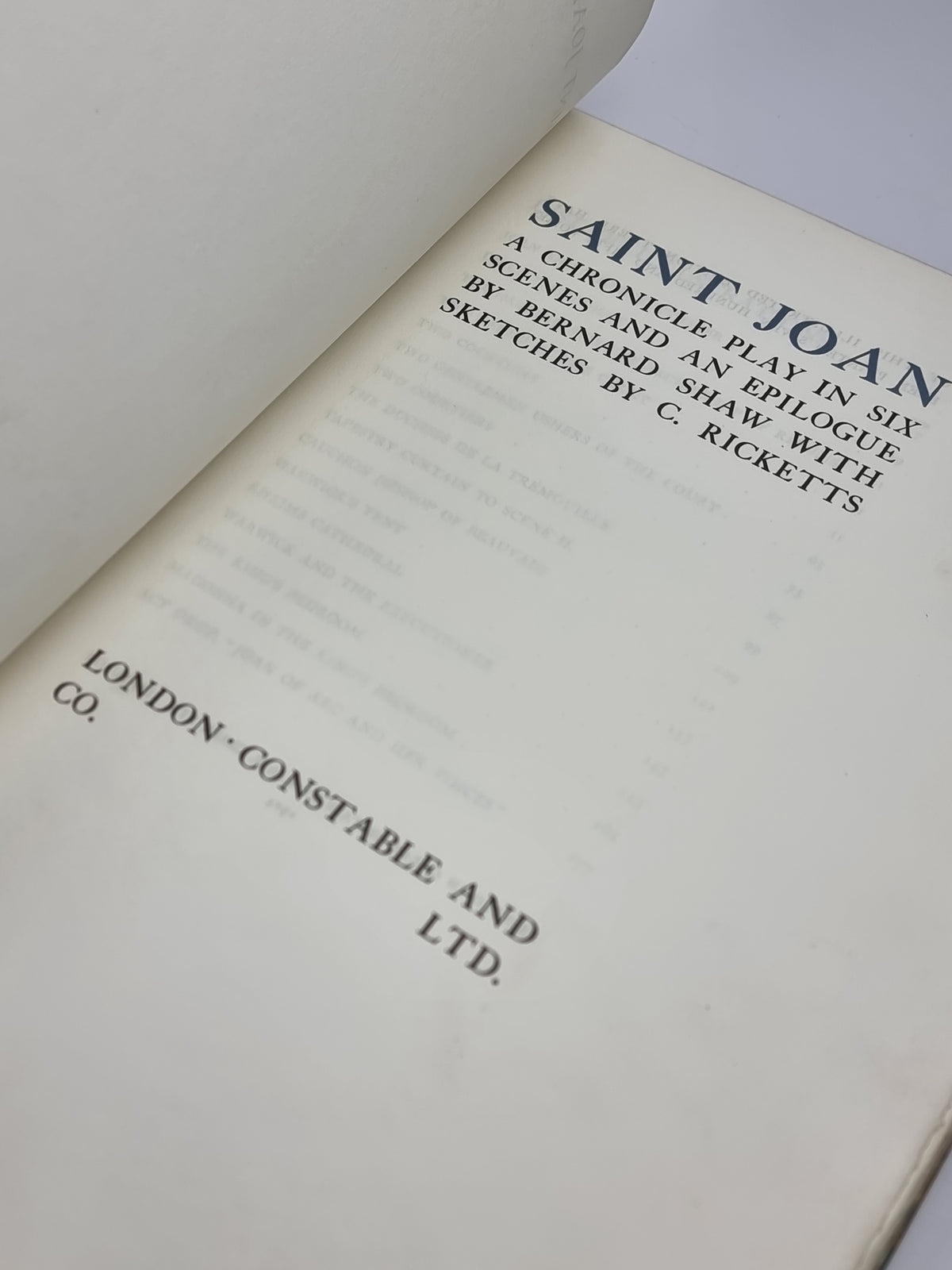 Saint Joan, Bernard Shaw — 1st Edition