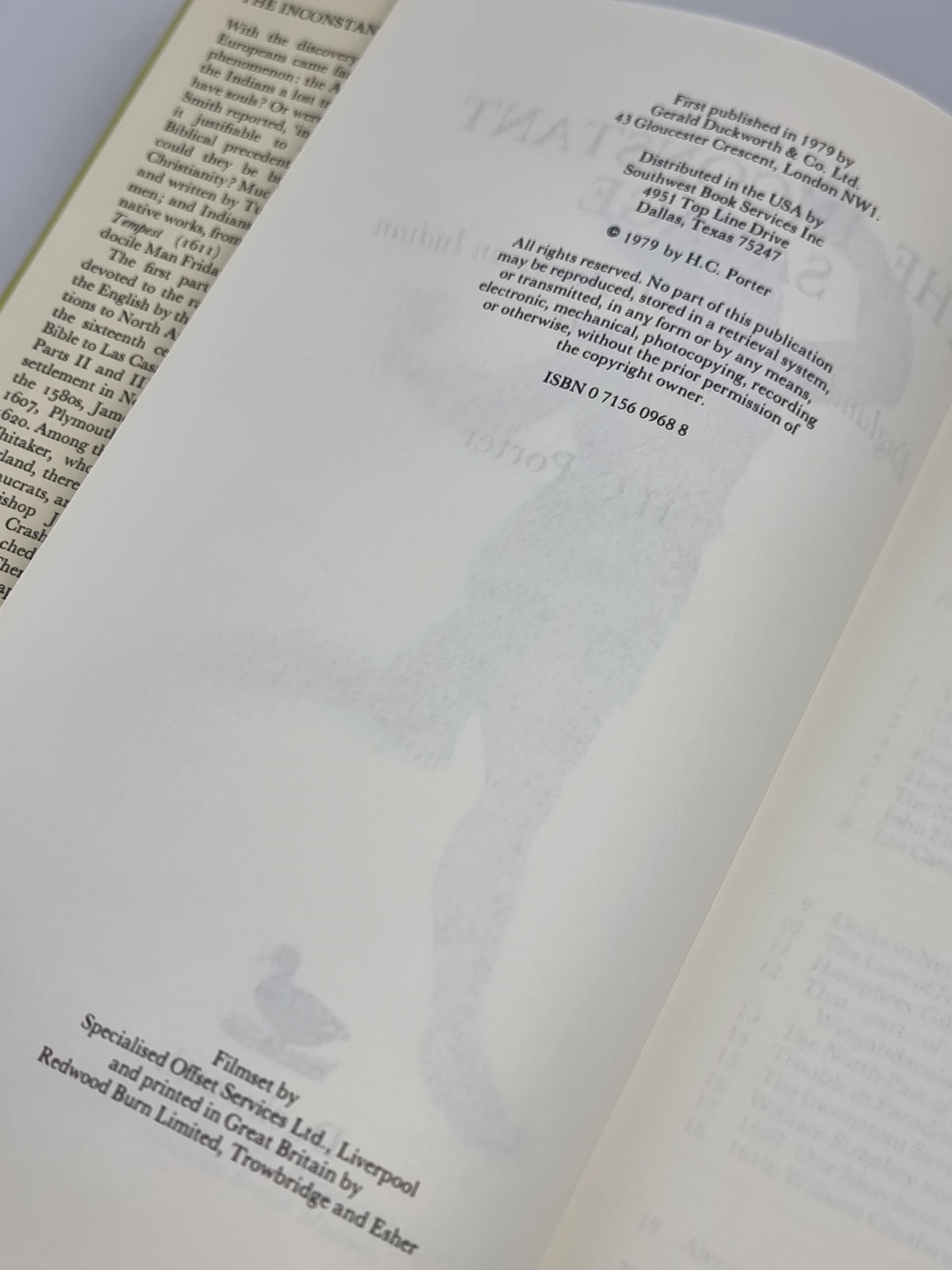 The Inconstant Savage, H.C. Porter — 1st Edition