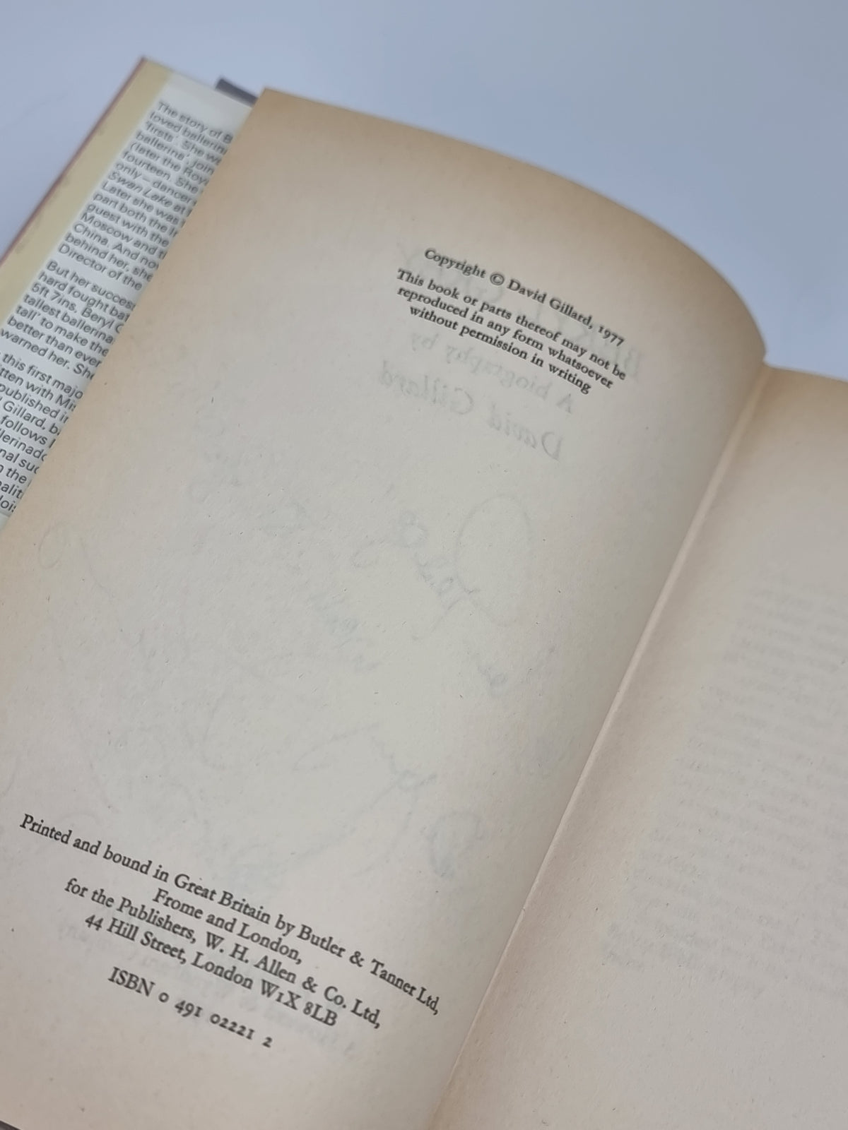 Beryl Grey: A Biography, David Gillard — 1st Edition, Signed