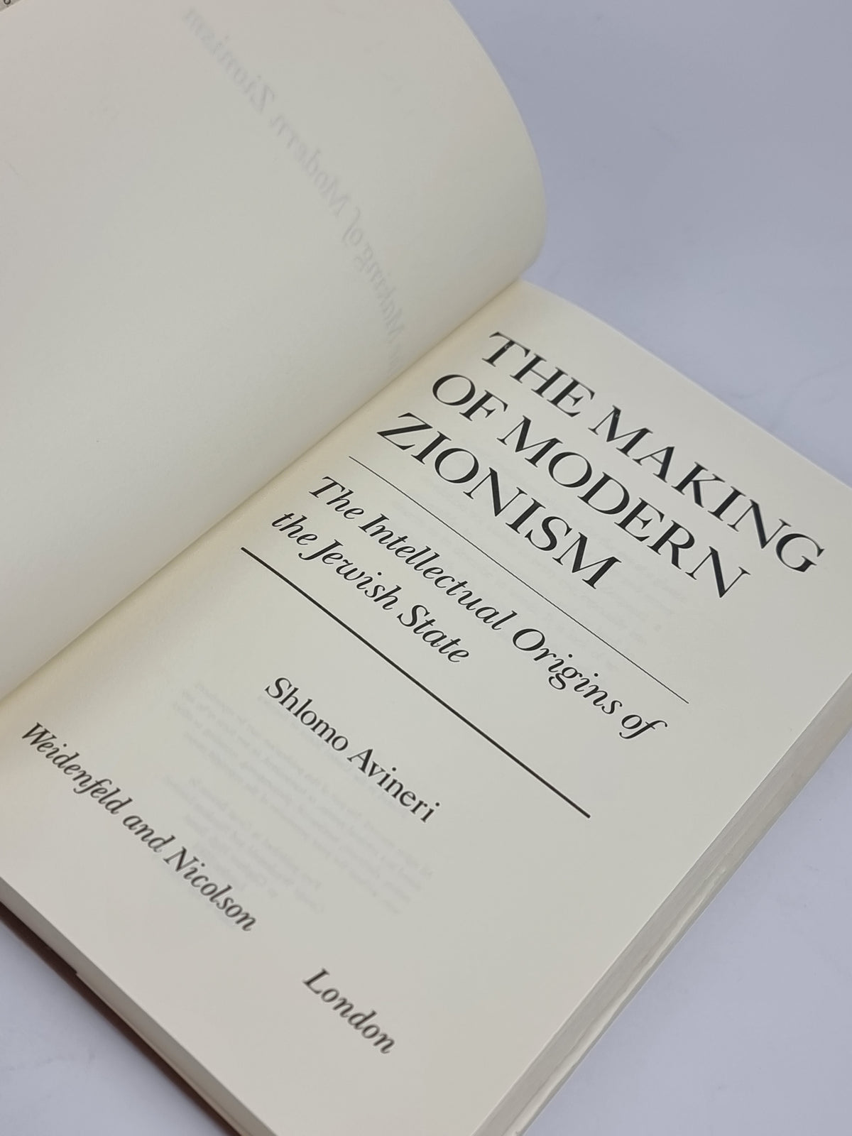The Making of Modern Zionism, Shlomo Avineri — 1st Edition