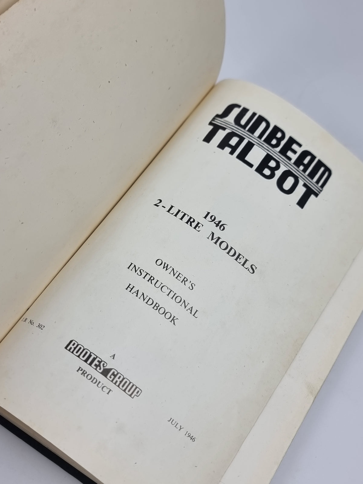 Sunbeam-Talbot 2-Litre Models 1946 Instruction Handbook