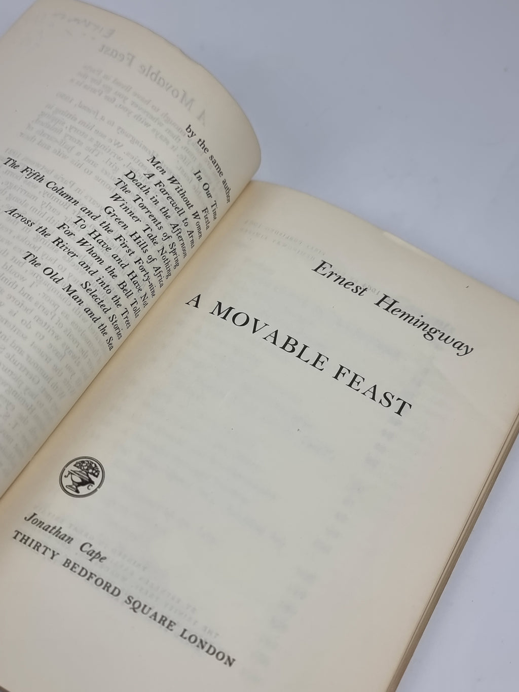 A Movable Feast, Ernest Hemingway — 1st Edition (Uncorrected Proof)