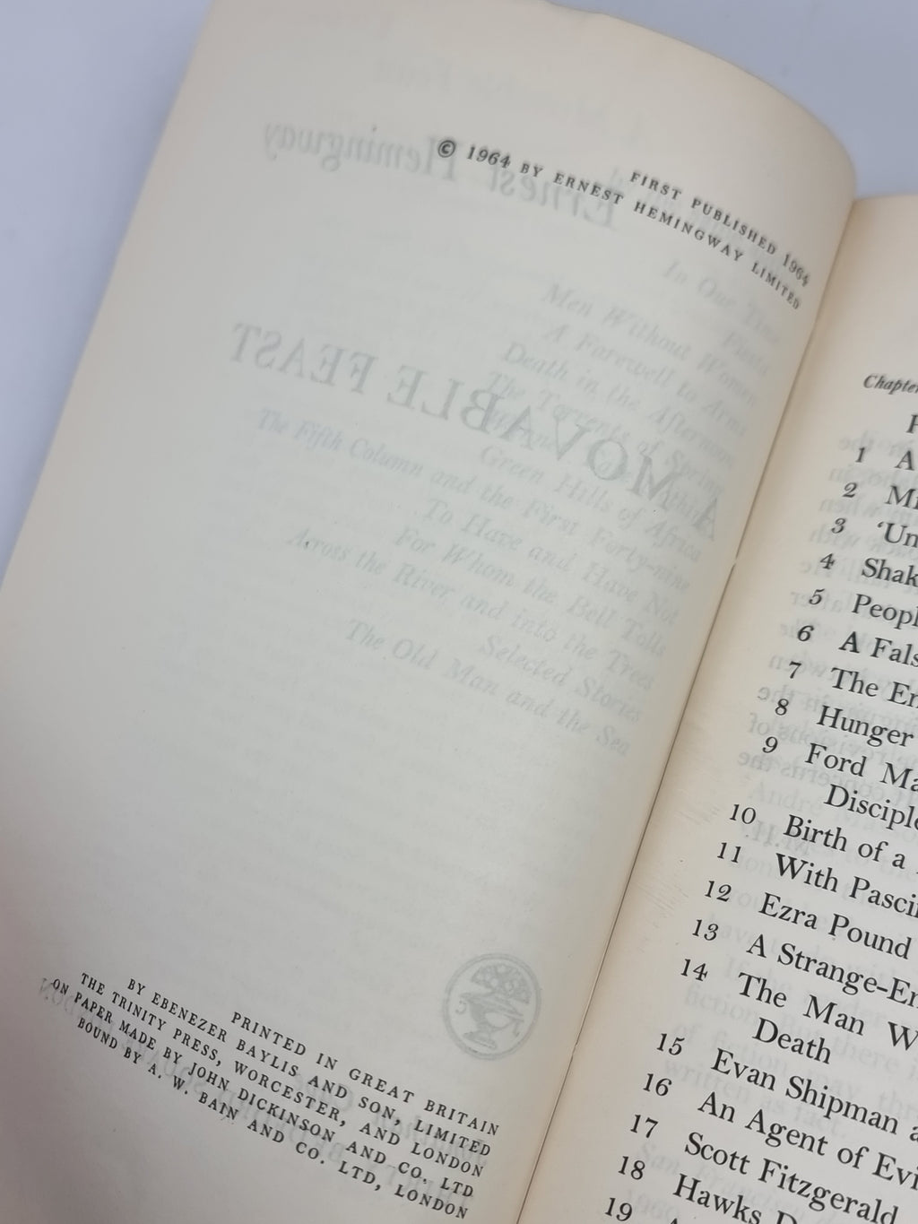 A Movable Feast, Ernest Hemingway — 1st Edition (Uncorrected Proof)