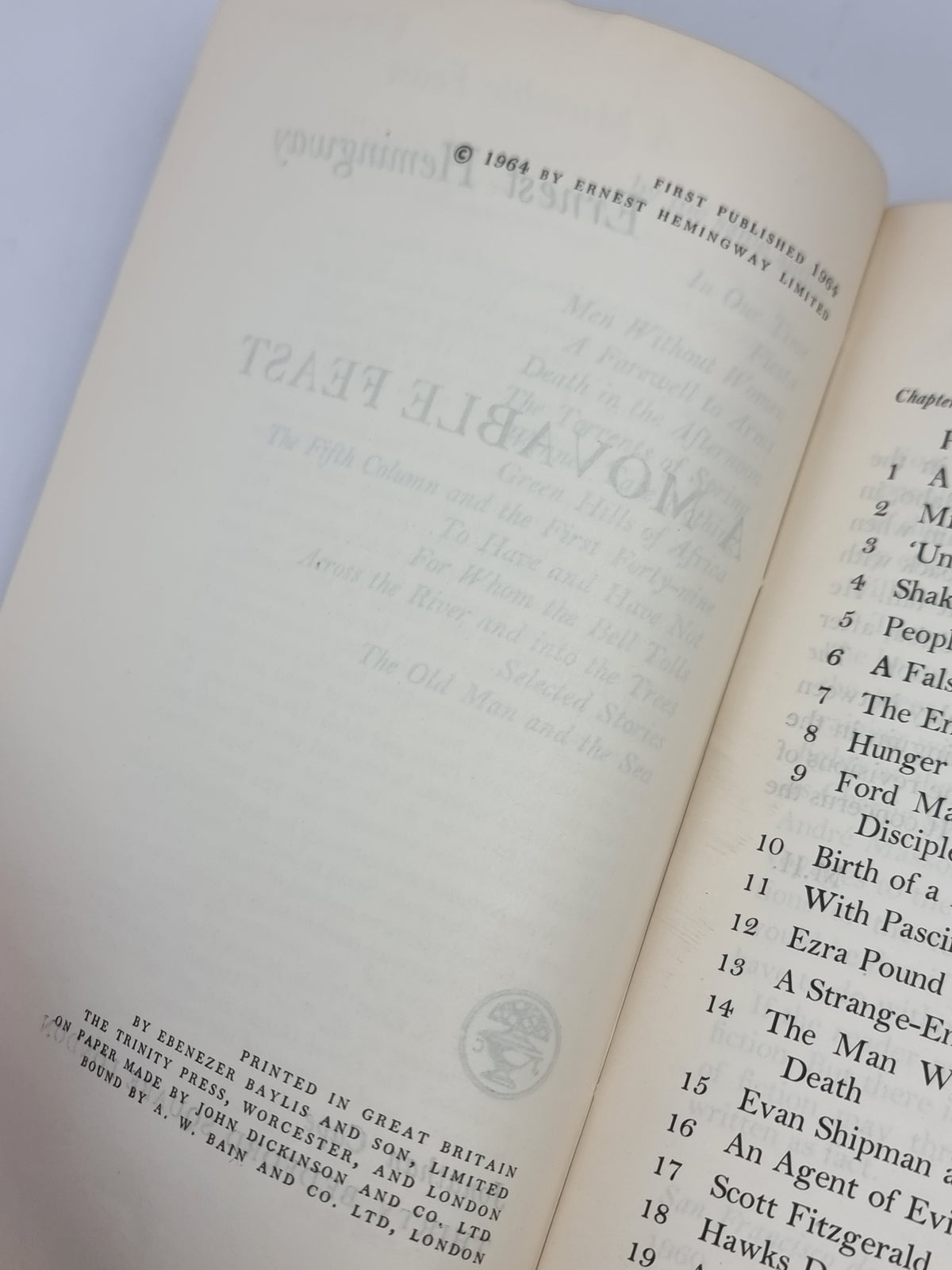 A Movable Feast, Ernest Hemingway — 1st Edition (Uncorrected Proof)