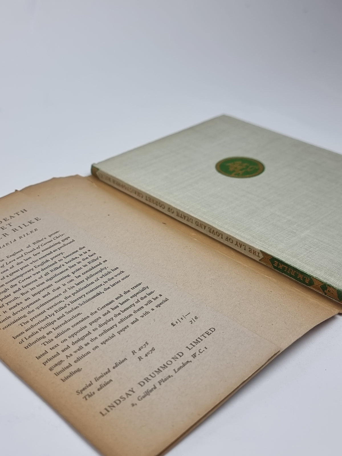 The Lay of Love and Death of Cornet Christopher Rilke — 1st Ed
