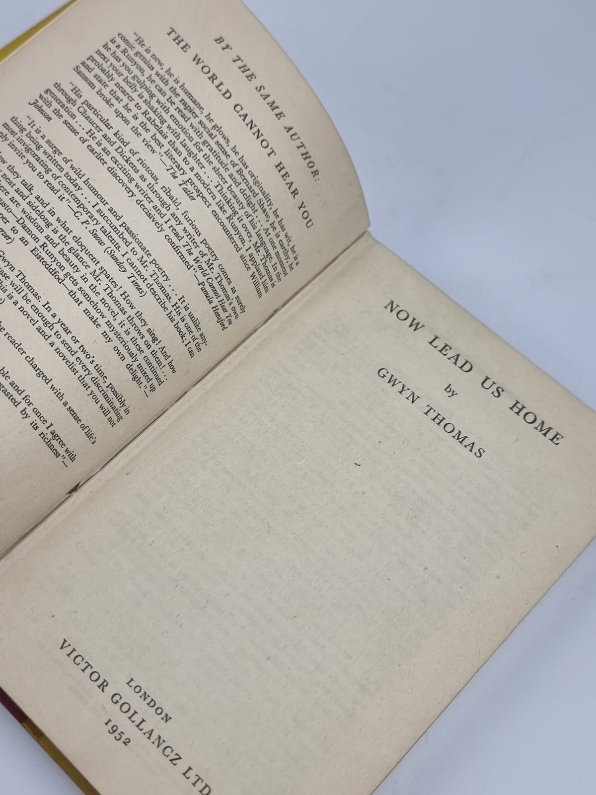 Now Lead Us Home, Gwyn Thomas — 1st Edition