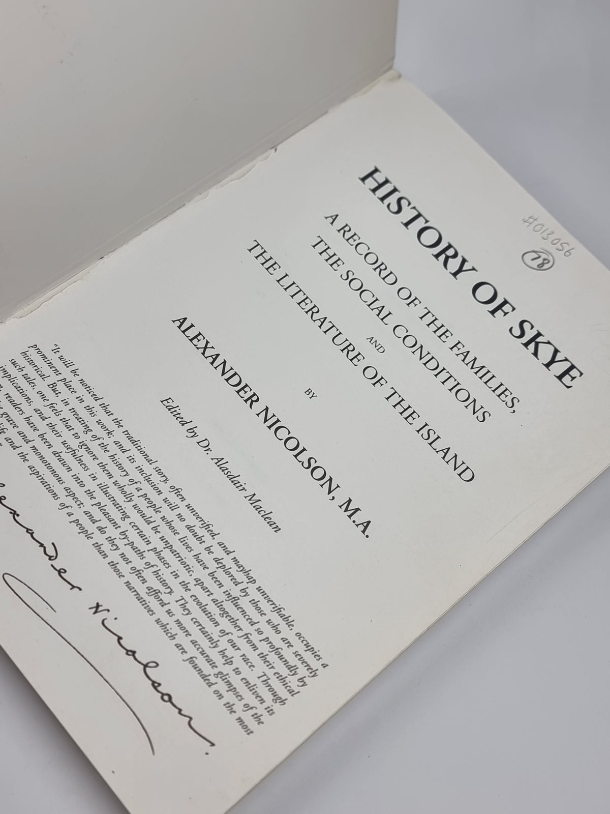 History of Skye, Alexander Nicolson — 2nd Edition
