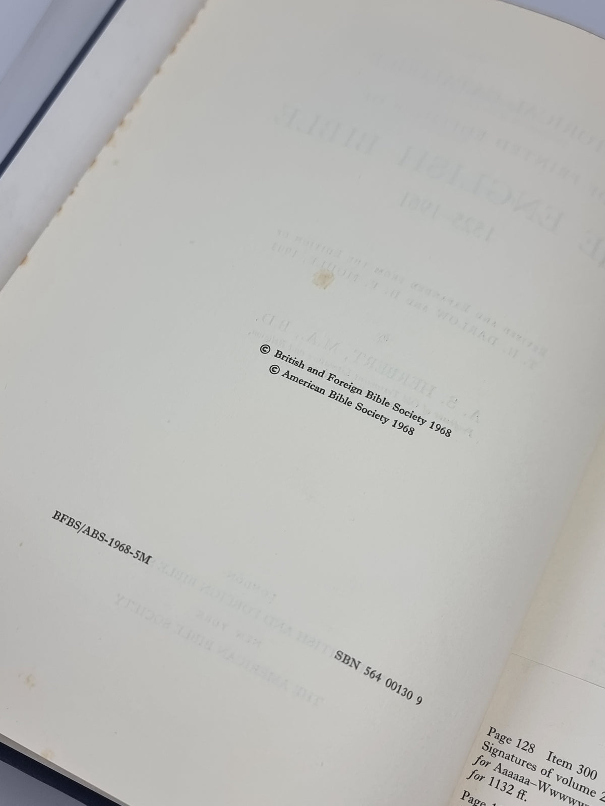 Historical Catalogue of Printed Editions of the English Bible 1525-1961