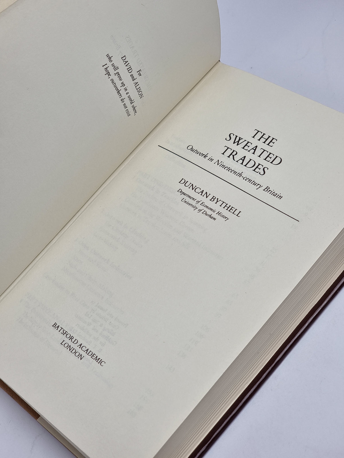 The Sweated Trades: Outwork in Nineteenth-Century Britain — 1st Ed