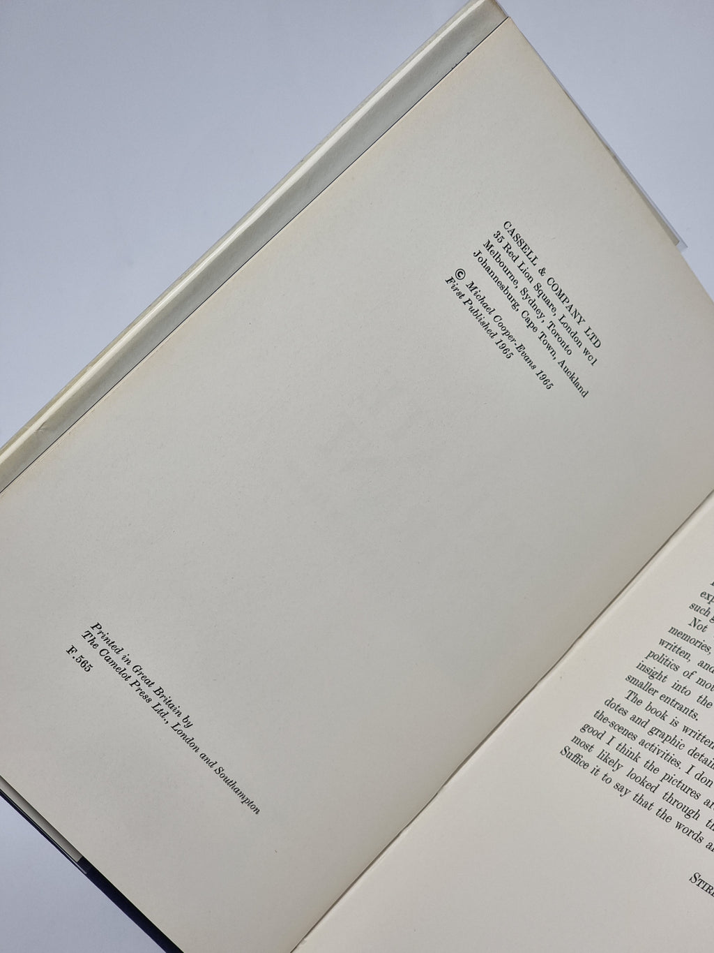 Private Entrant: Racing with Rob Walker, Michael Cooper-Evans — 1st Ed