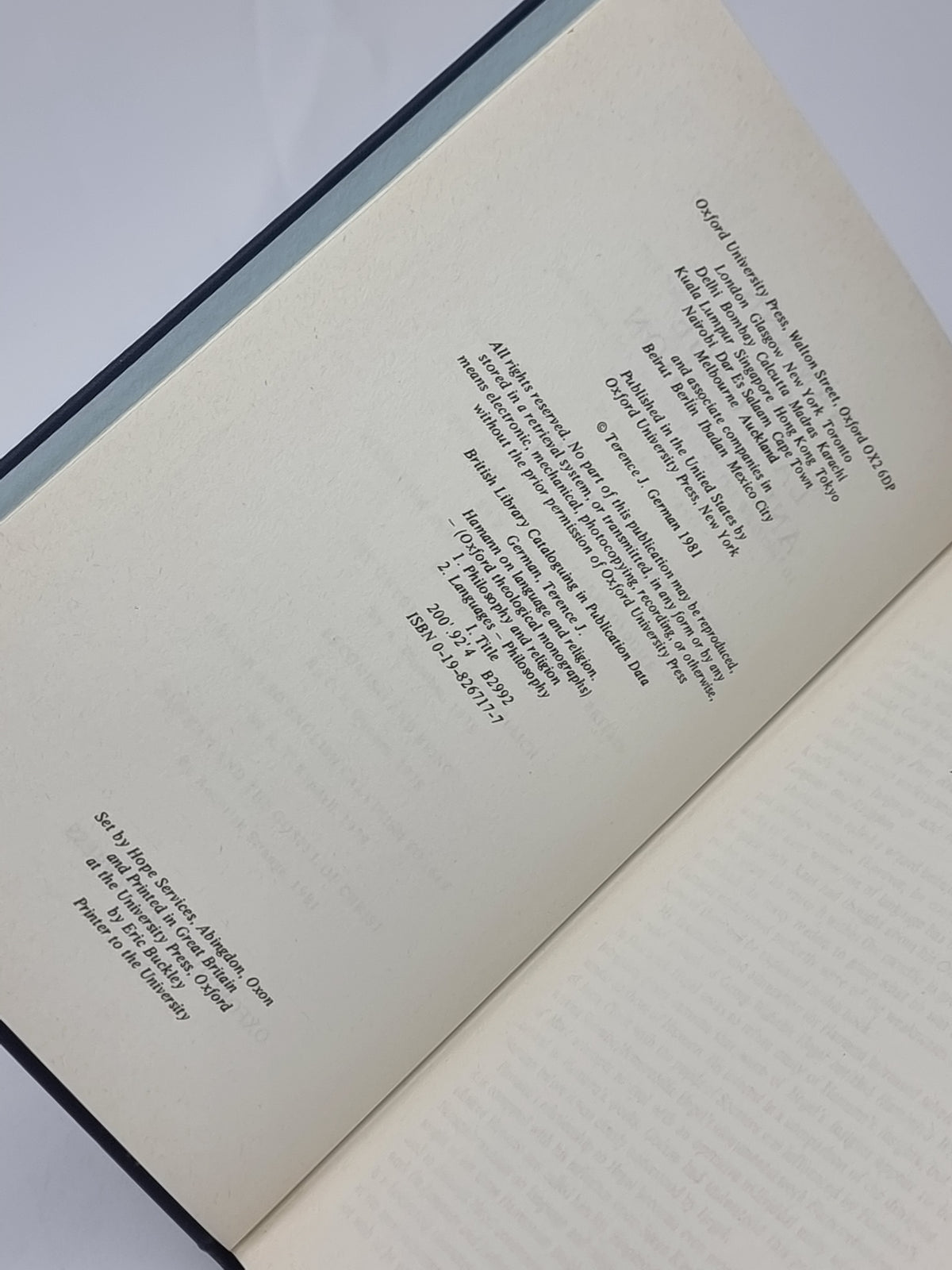 Hamann on Language and Religion, Terence J. German — 1st Ed