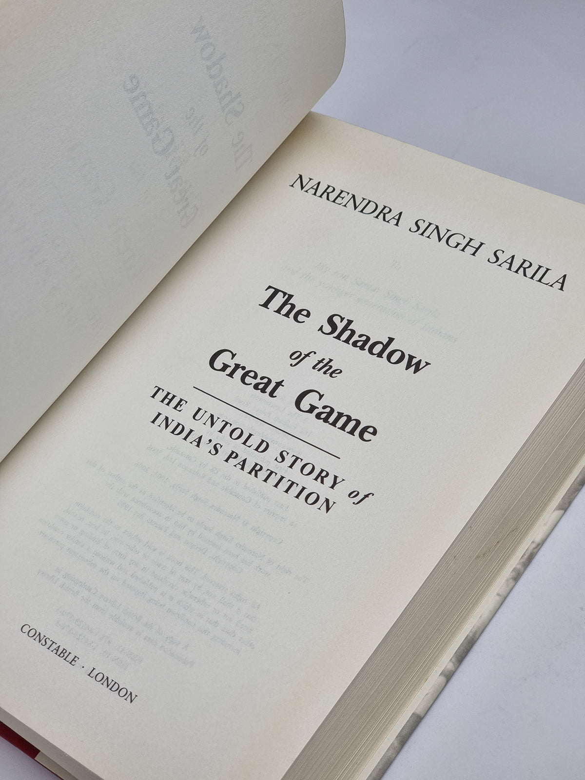 The Shadow of the Great Game: The Untold Story of India's Partition, Narendra Singh Sarila