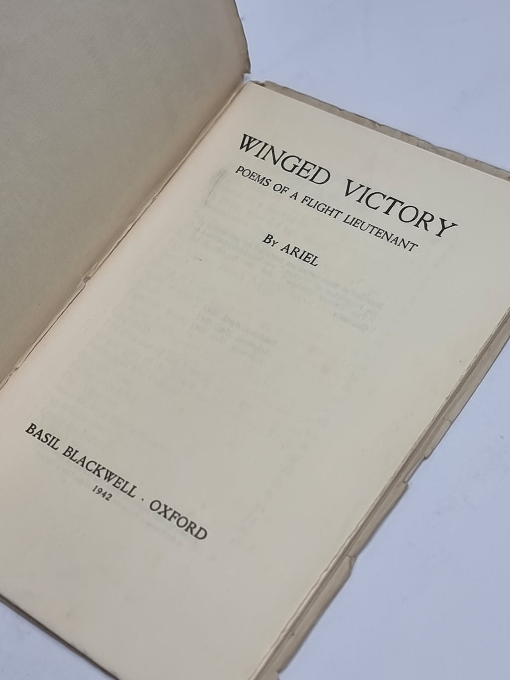 Winged Victory, Poems of a Flight Lieutenant, Ariel — 1st Edition