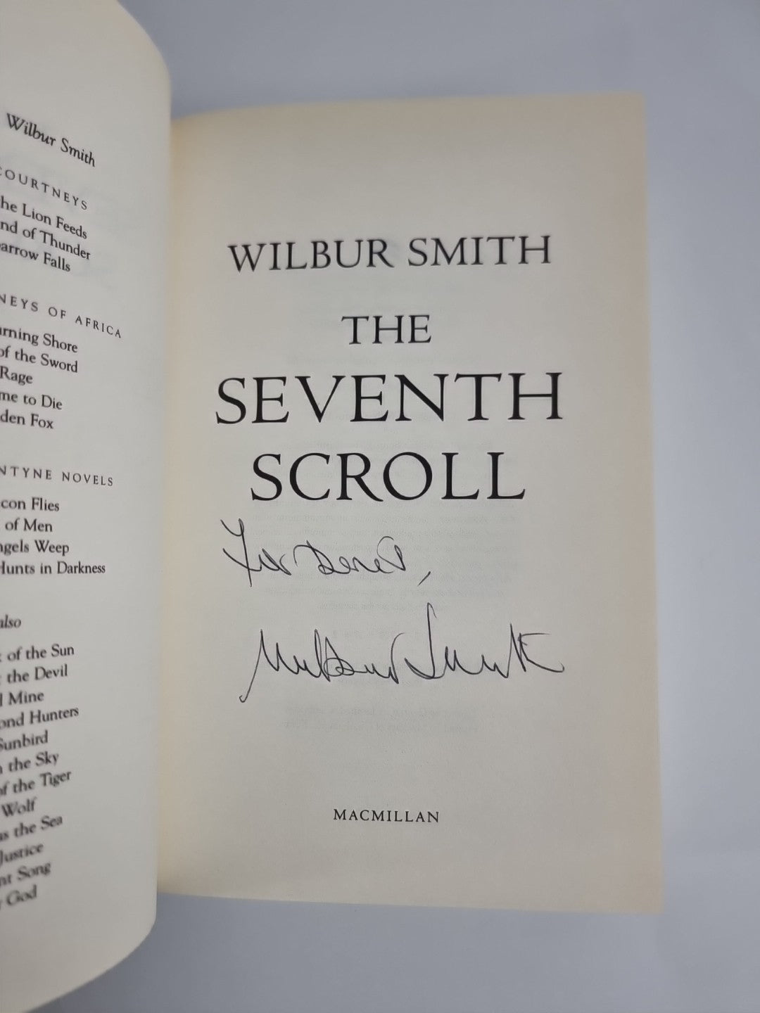 Wilbur Smith The Seventh Scroll Signed Book 1st Edition Hardback 1995 New
