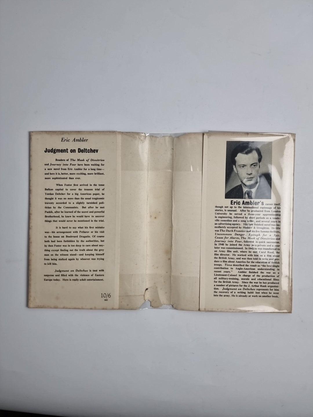 ERIC AMBLER - 'Judgement On Deltchev' -  1st Ed/1st Print 1951 - free post