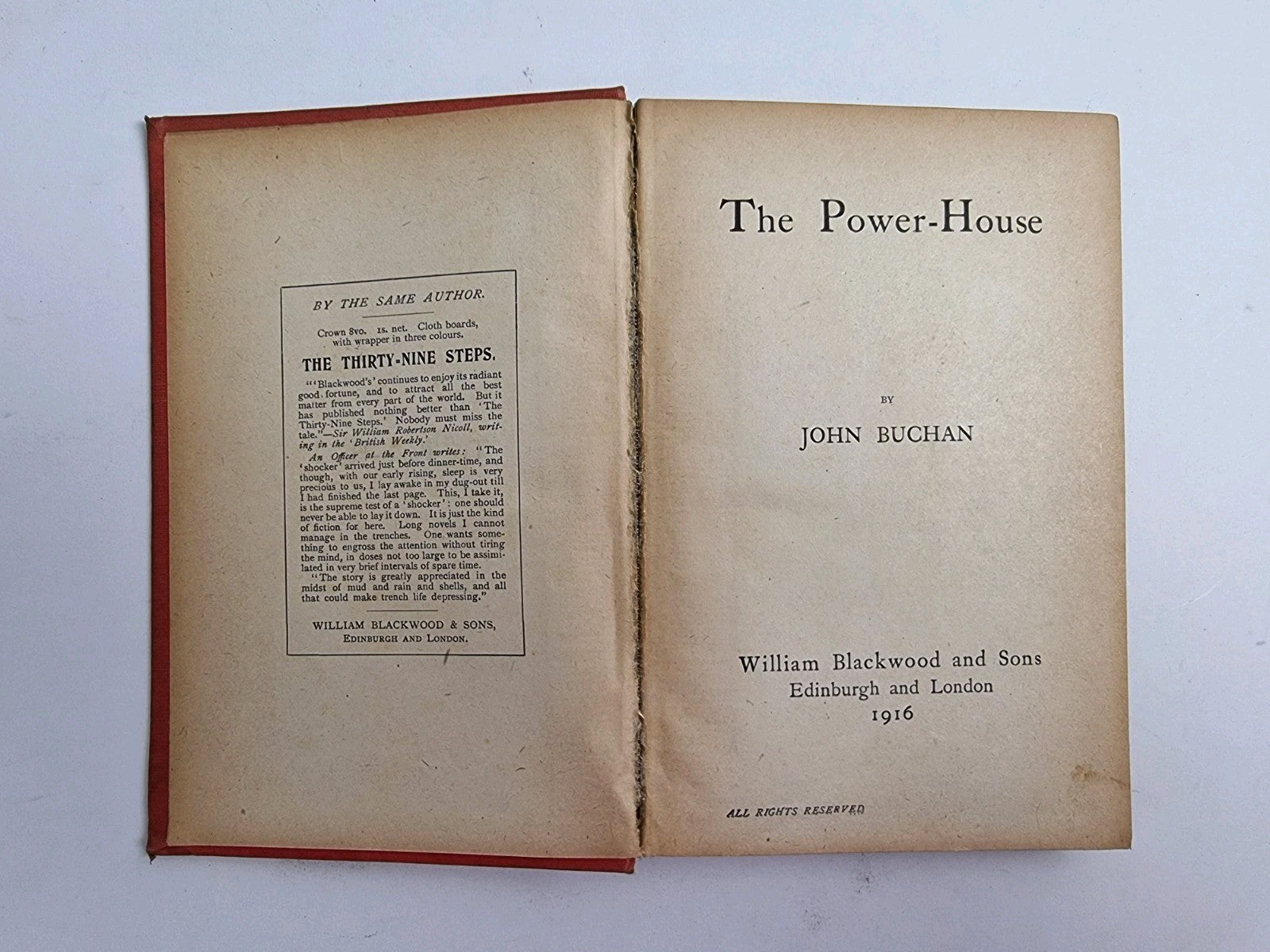 The Power House, John Buchan — First Edition, 1916