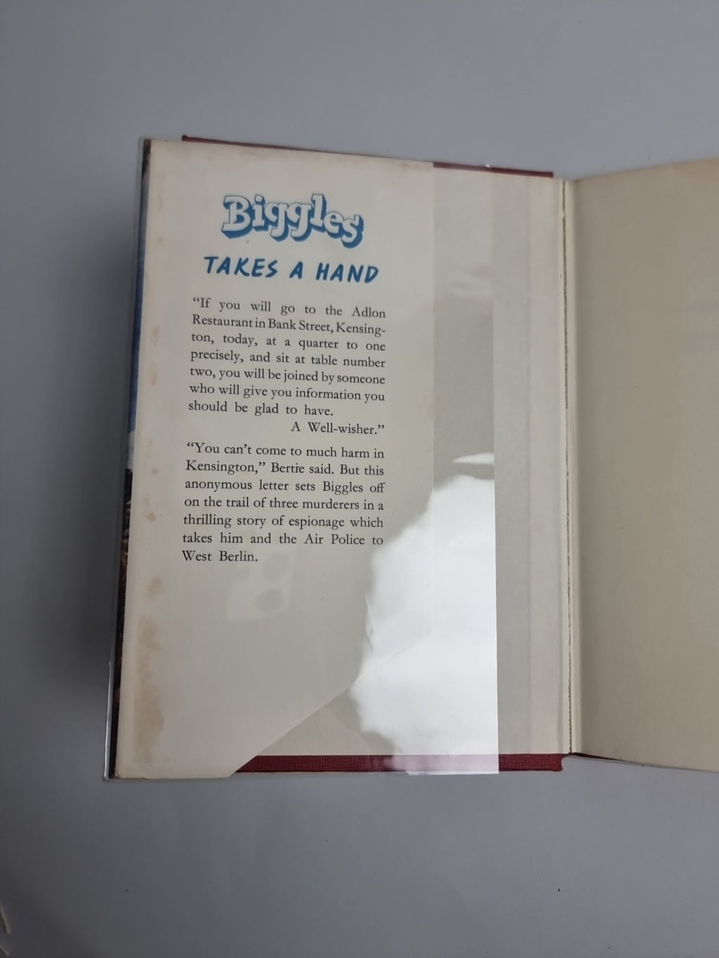 Biggles Takes A Hand, Captain W.E. Johns — First Edition