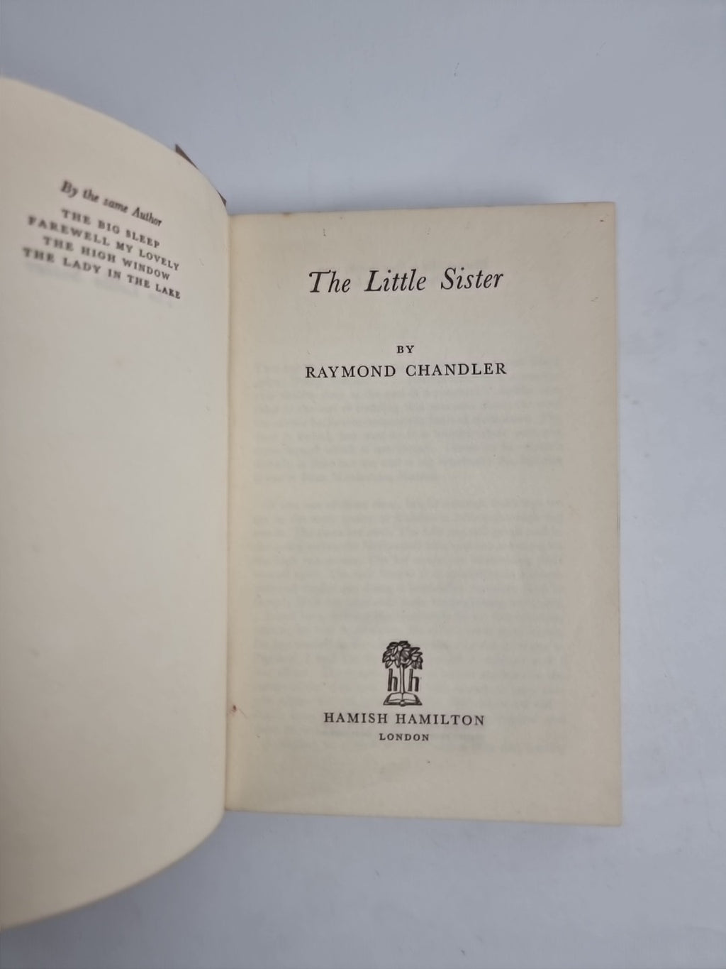 Raymond Chandler - The Little Sister - 1st/1st 1949 Hamish Hamilton - Fine Copy 