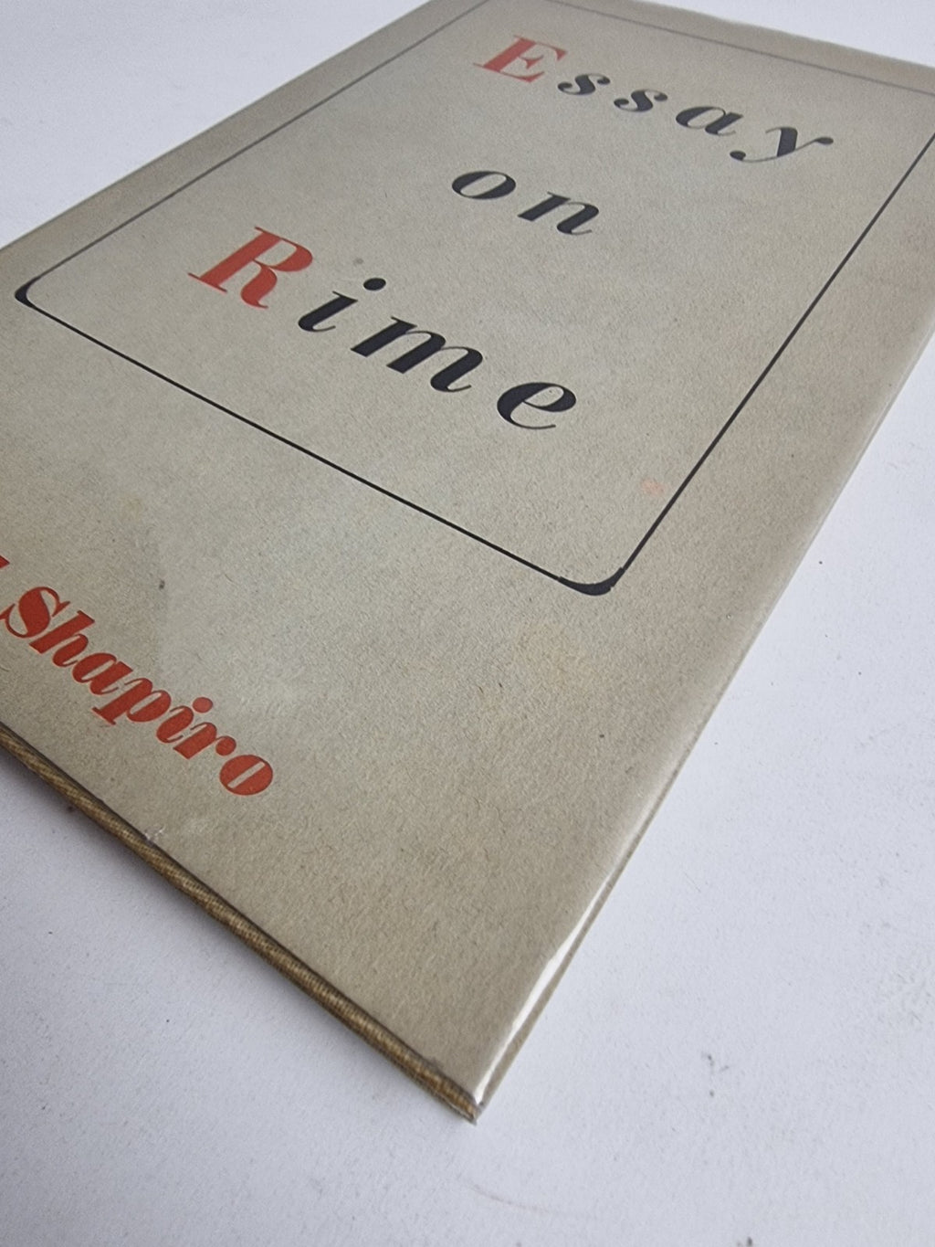 Essay On Rime, Karl Shapiro — First Edition