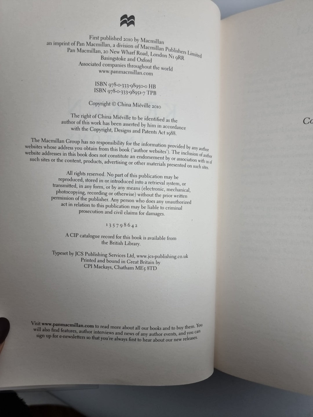 Kraken-China Miéville 1st edition