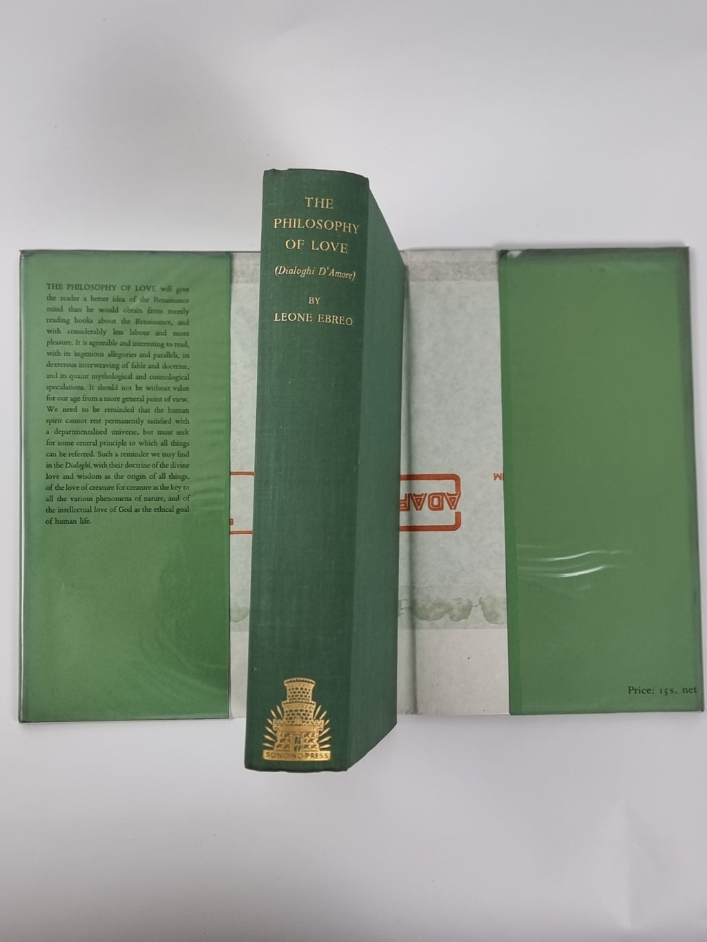 The Philosophy of Love, Leone Ebreo. 1937 1st Edition. Soncino  with cover