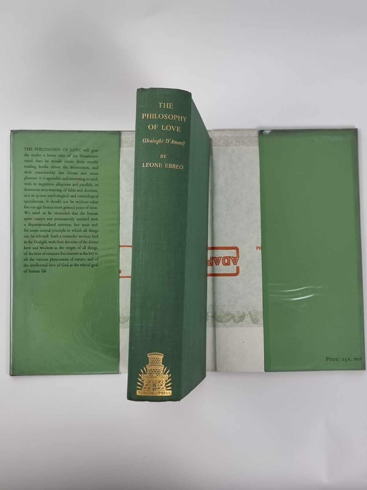 The Philosophy of Love, Leone Ebreo. 1937 1st Edition. Soncino  with cover