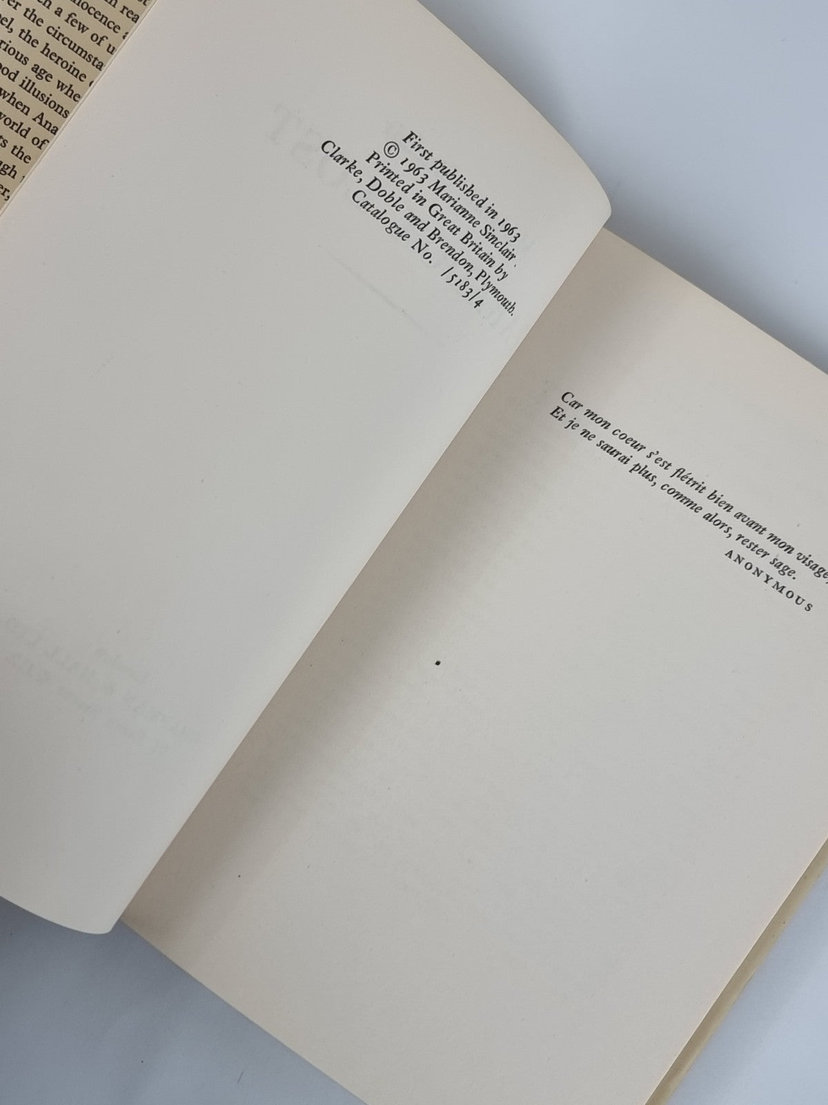 Paradox Lost, Marianne Sinclair - First Edition
