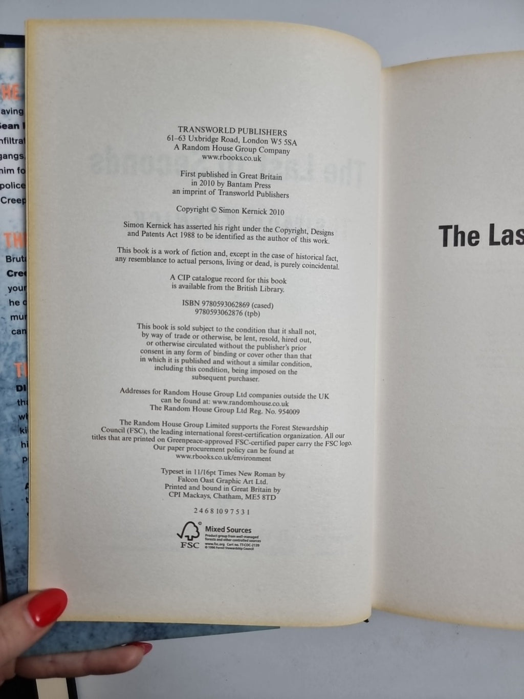The Last 10 Seconds by Simon Kernick (Hardcover, 2010) 1st Edition