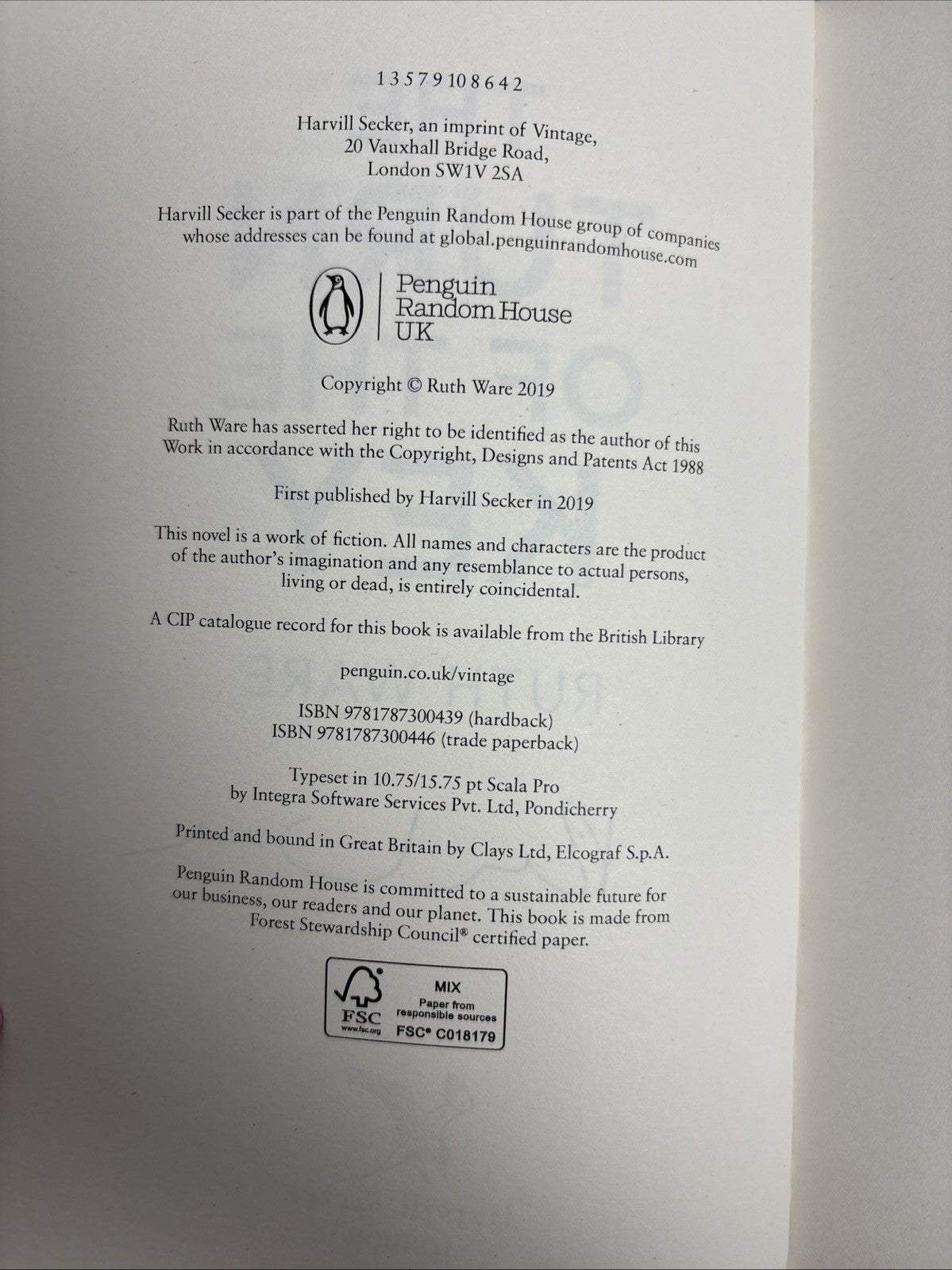 The Turn of the Key By Ruth Ware Signed 1st Edition