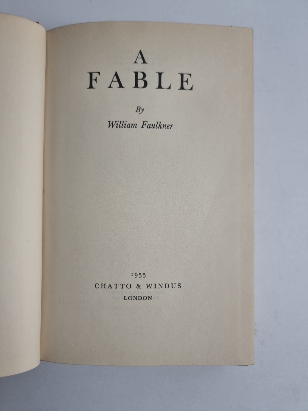 A Fable, William Faulkner — UK First Edition