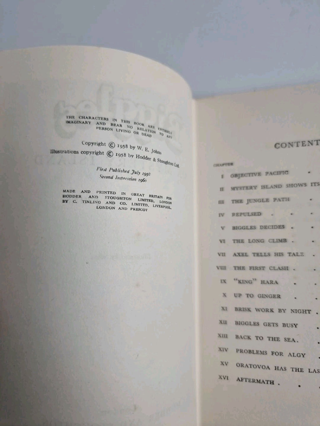 Biggles On Mystery Island, Captain W.E. Johns — First Edition