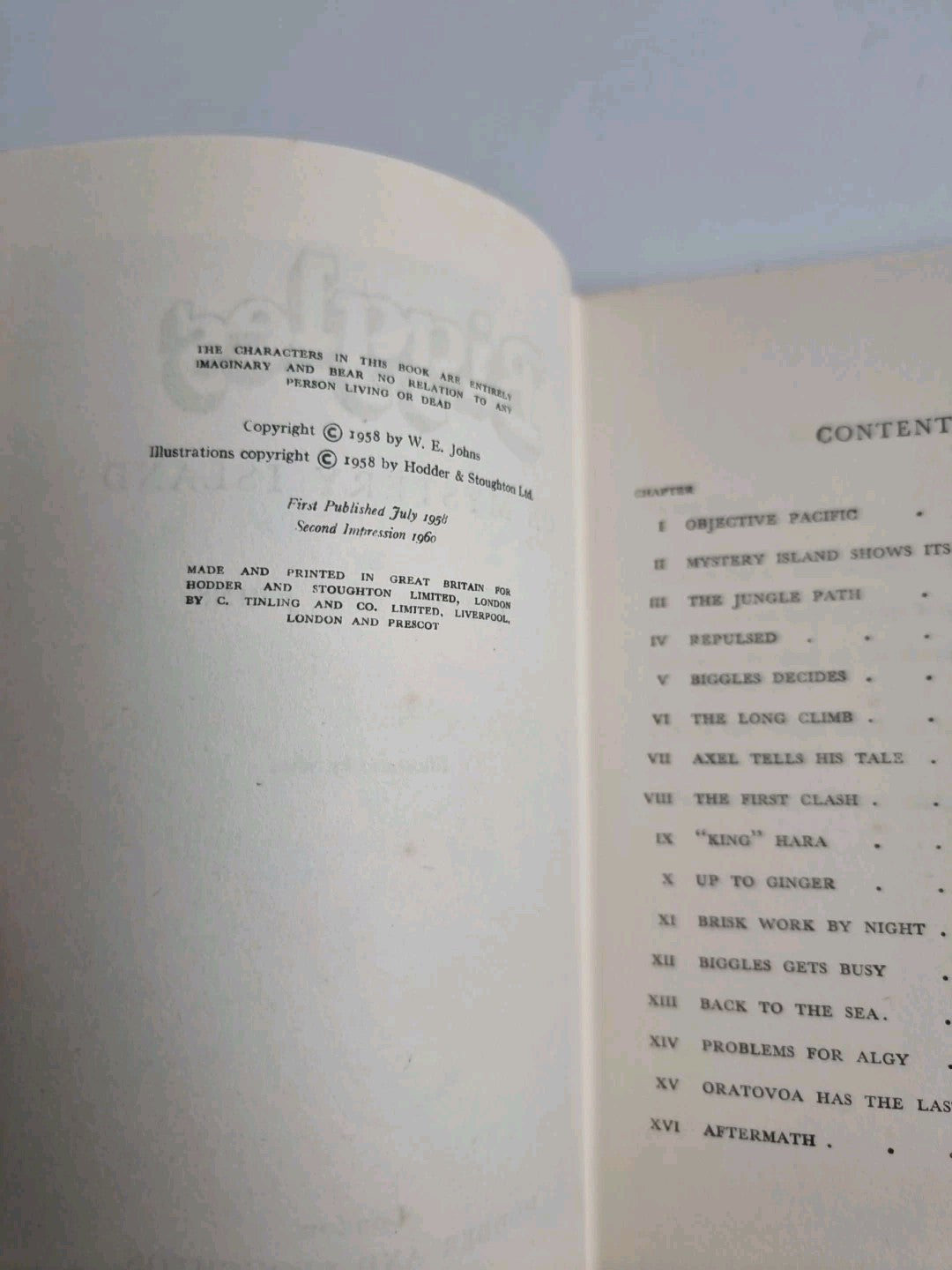 Biggles On Mystery Island, Captain W.E. Johns — First Edition