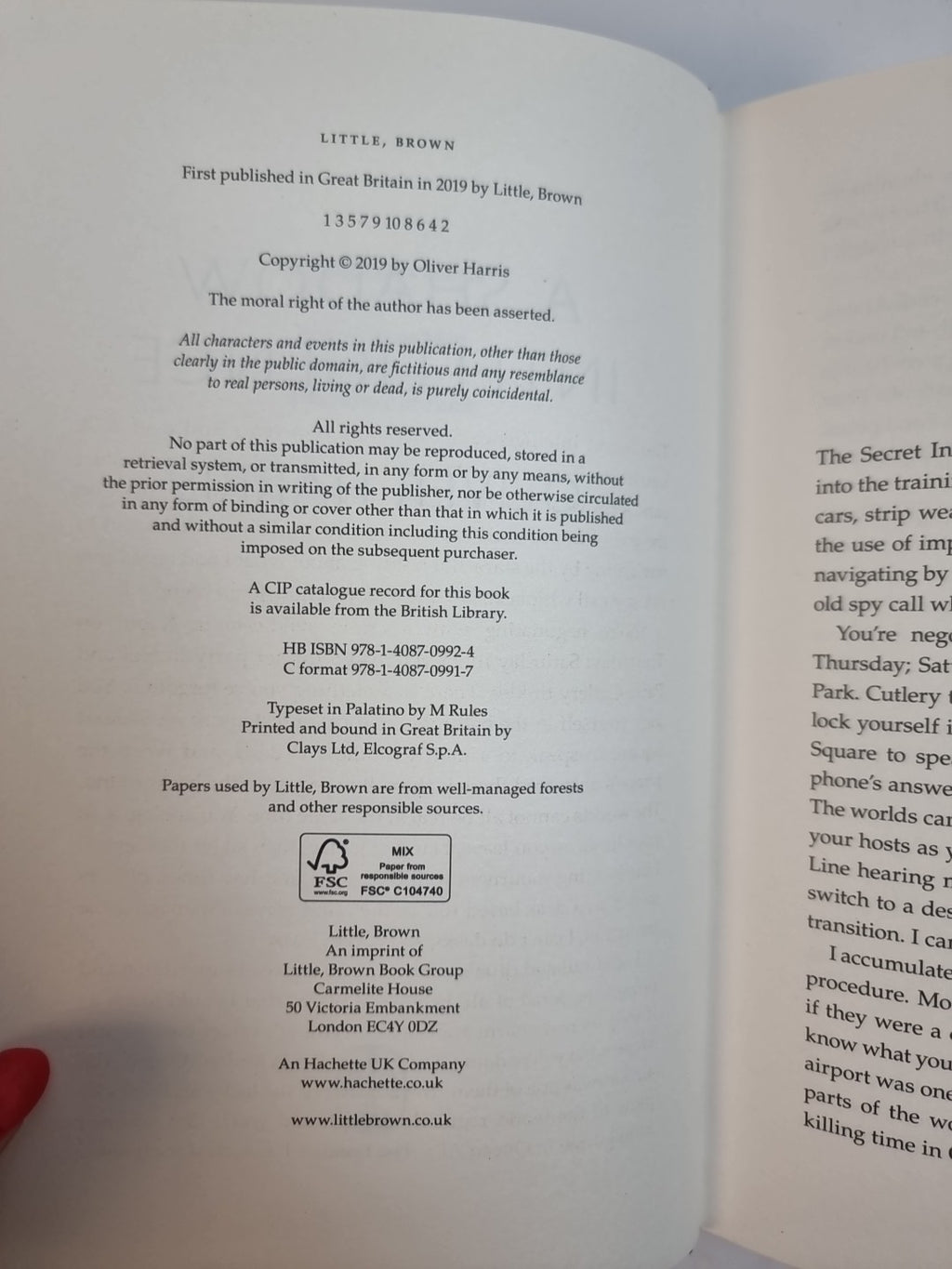 A Shadow Intelligence — Oliver Harris, First Edition, As New