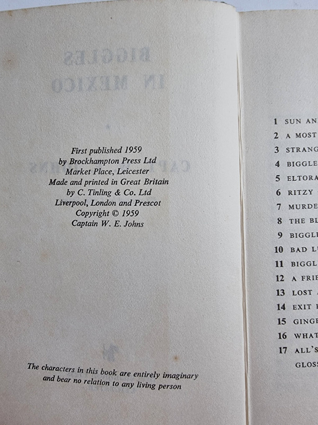 Biggles in Mexico, Captain W. E. Johns — First Edition