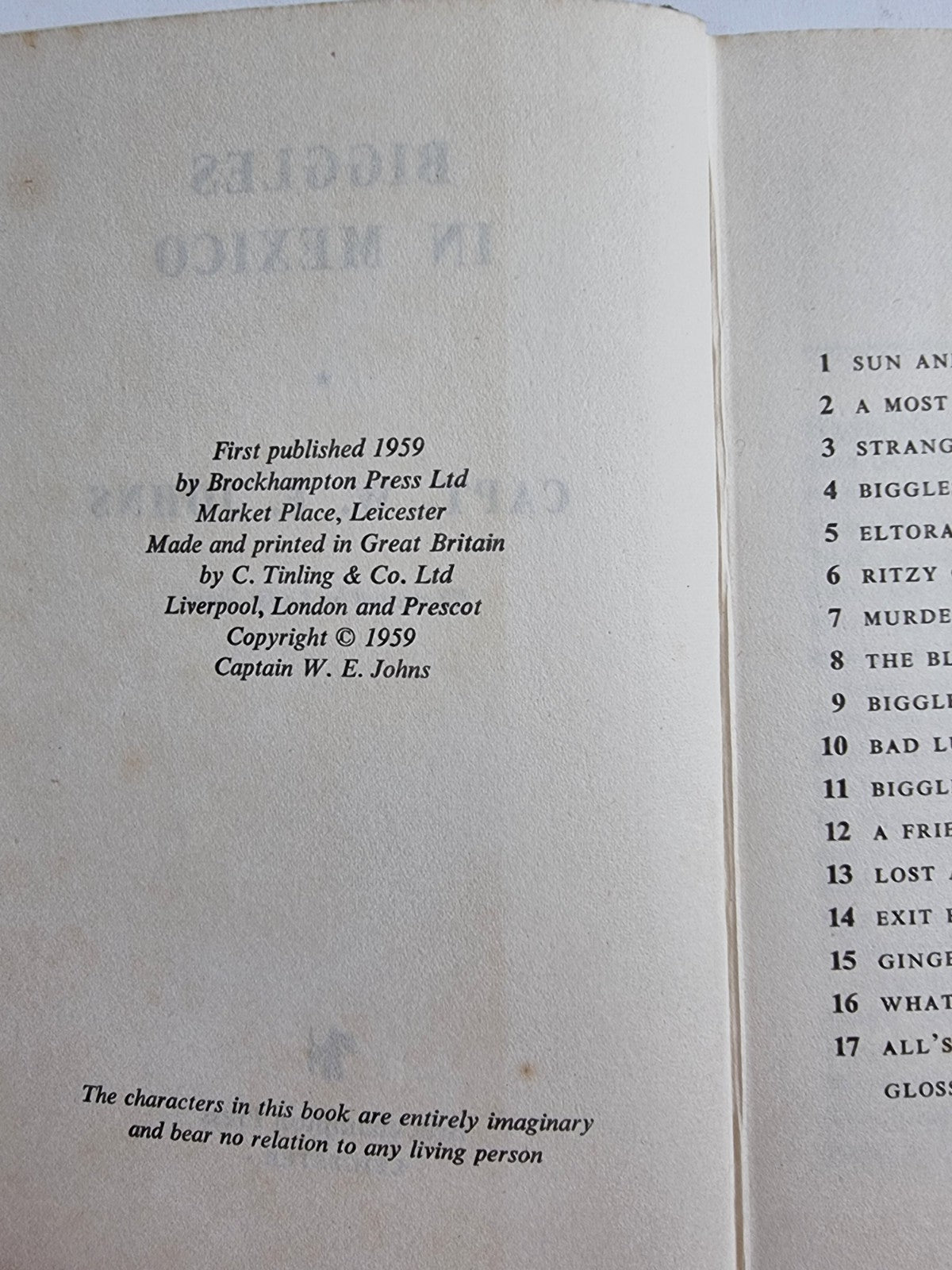 Biggles in Mexico, Captain W. E. Johns — First Edition