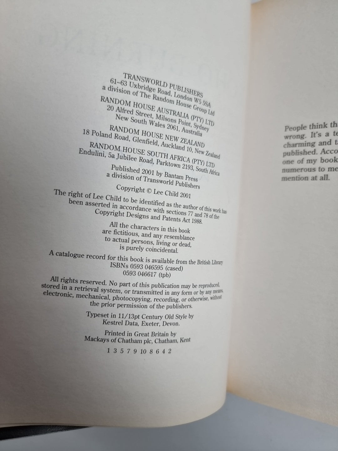 Echo Burning by Lee Child (Hardcover, 2001) 1st Edition Signed New