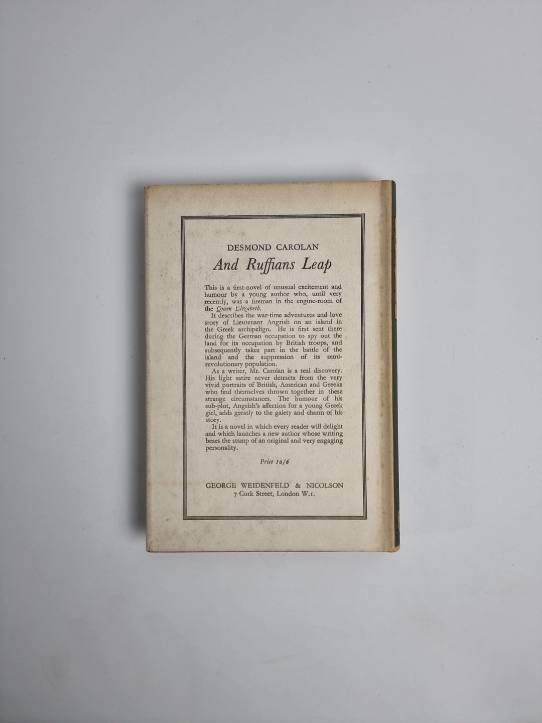 Elsa Triolet / THE INSPECTOR OF RUINS Unread 1st Edition Copy 