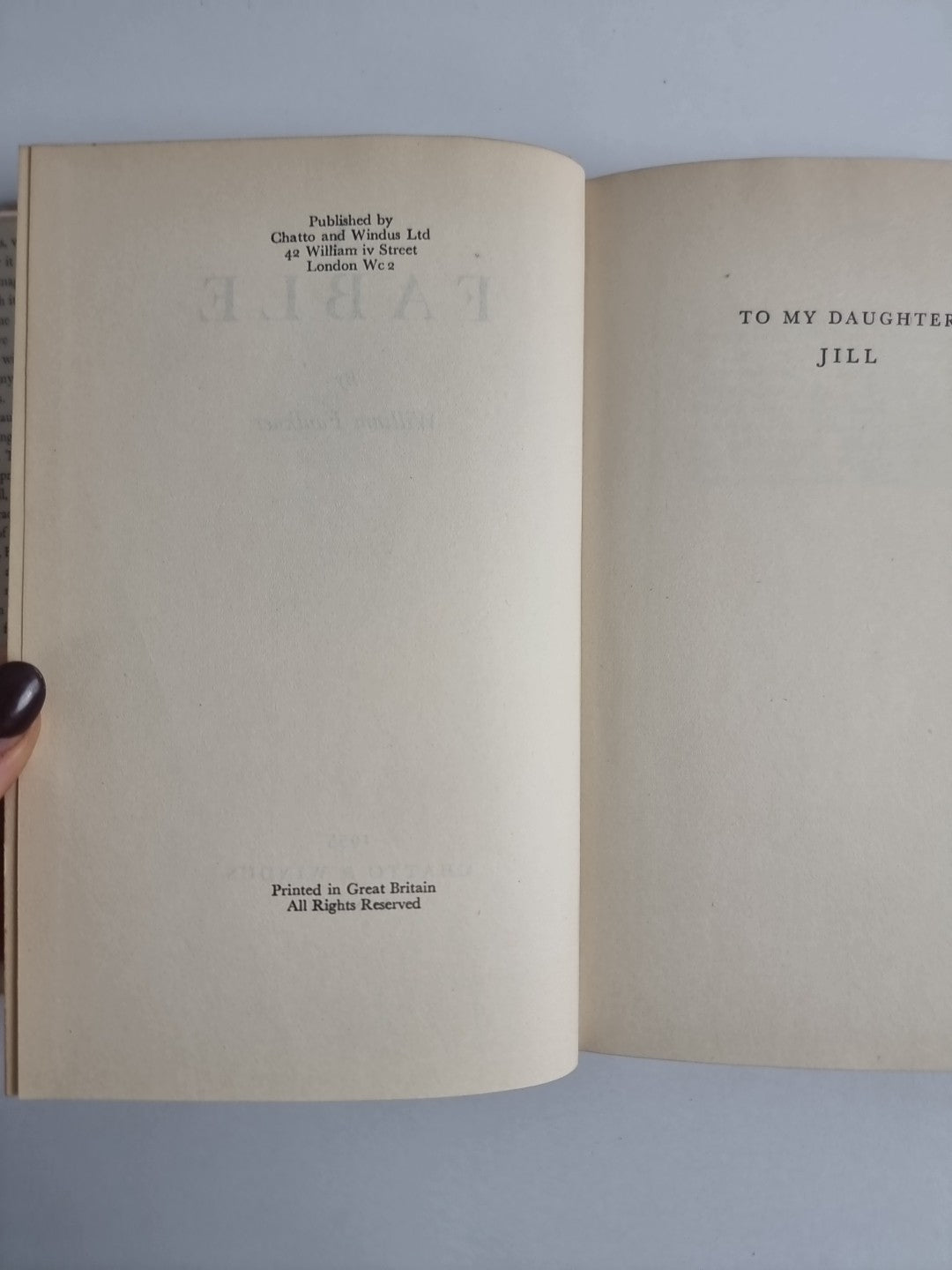 A Fable, William Faulkner — UK First Edition