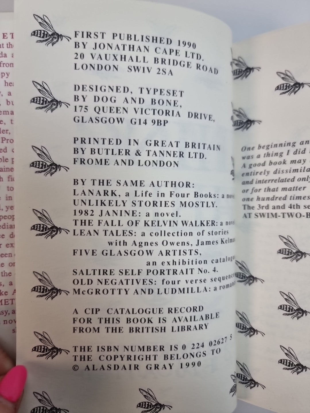 Something Leather Alasdair Grey 1990 Jonathan Cape HC 1st Edition New