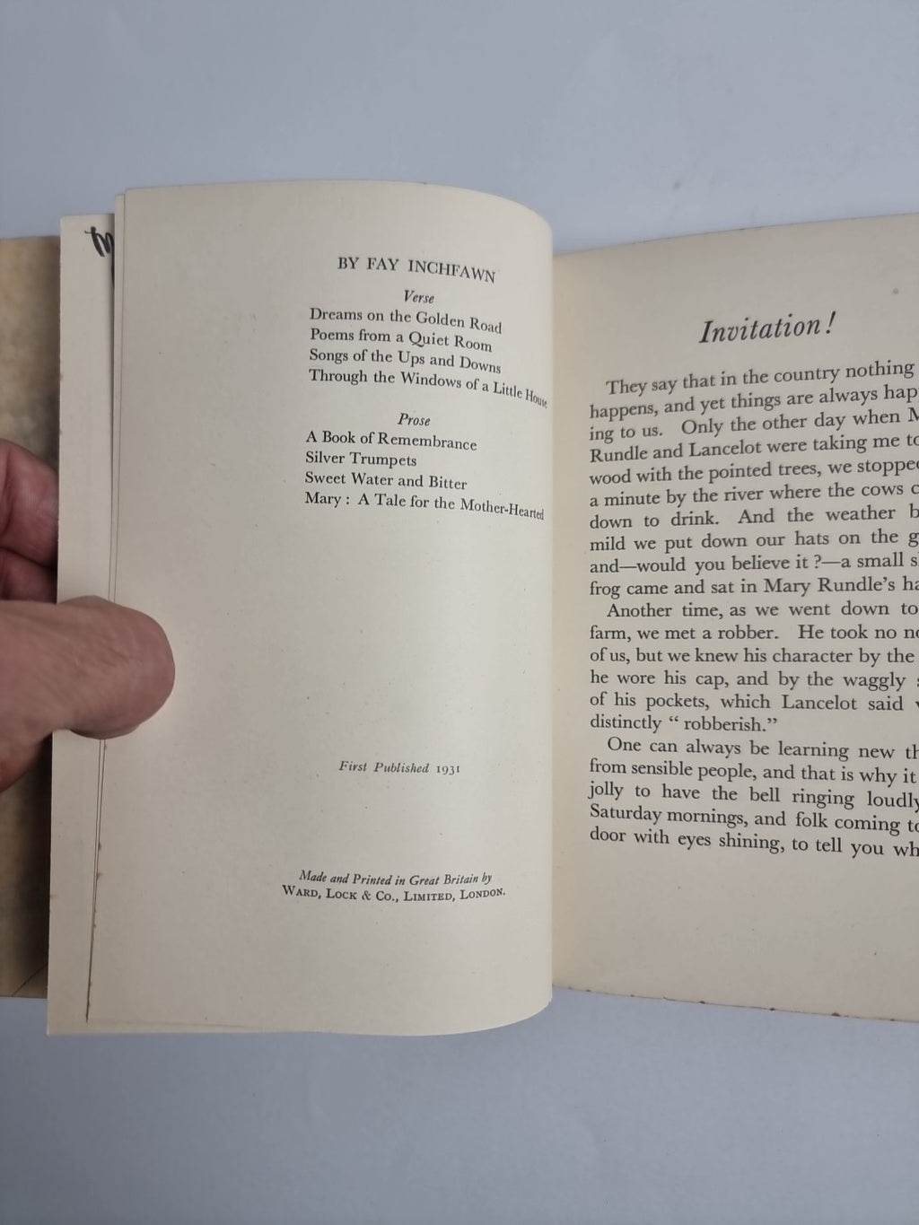 Will You Come As Well? Fay Inchfawn; Illustrated by Treyer Evans — First Edition