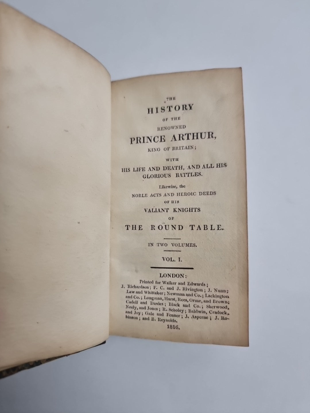 The HISTORY of the RENOWNED PRINCE ARTHUR, KING OF BRITAIN 1816 