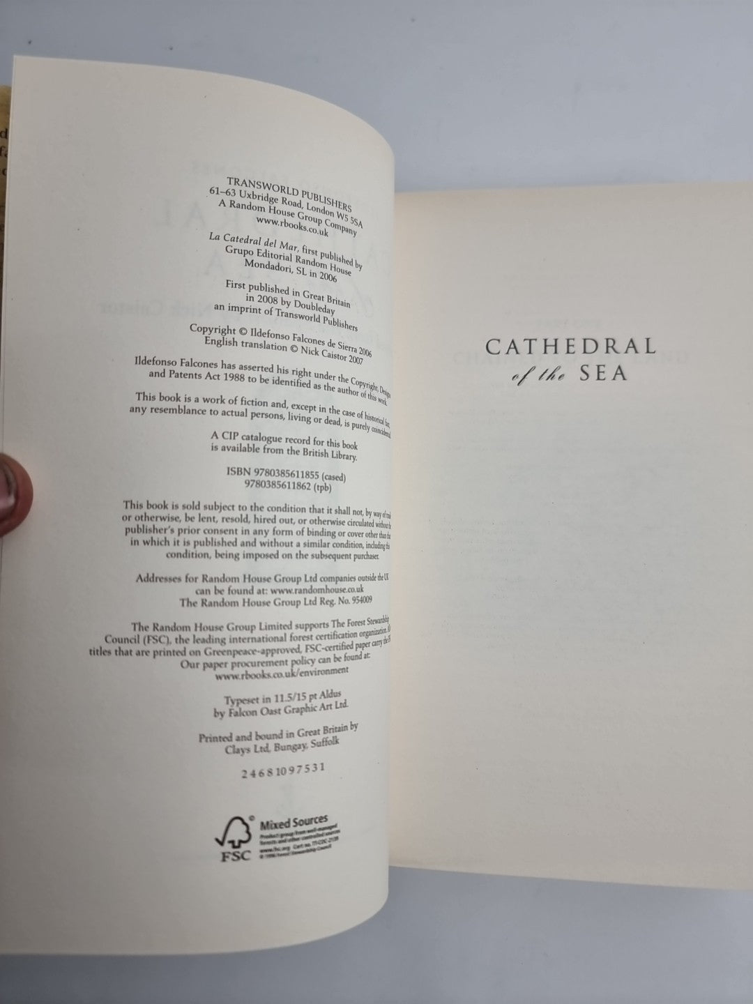 Cathedral of the Sea by Ildef Falcones (Hardcover, 2008) 1st Print & Edition New