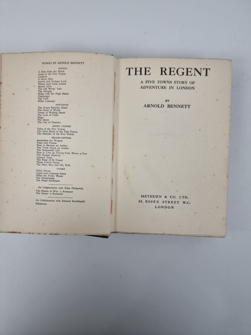 The Regent, Arnold Bennett — First Edition