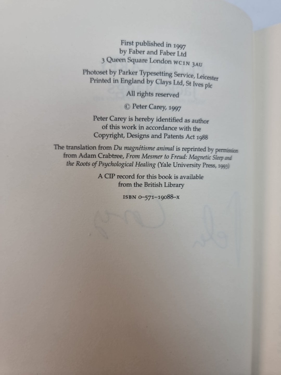 Jack Maggs by Peter Carey Signed 1st Edition Hardcover Free Delivery