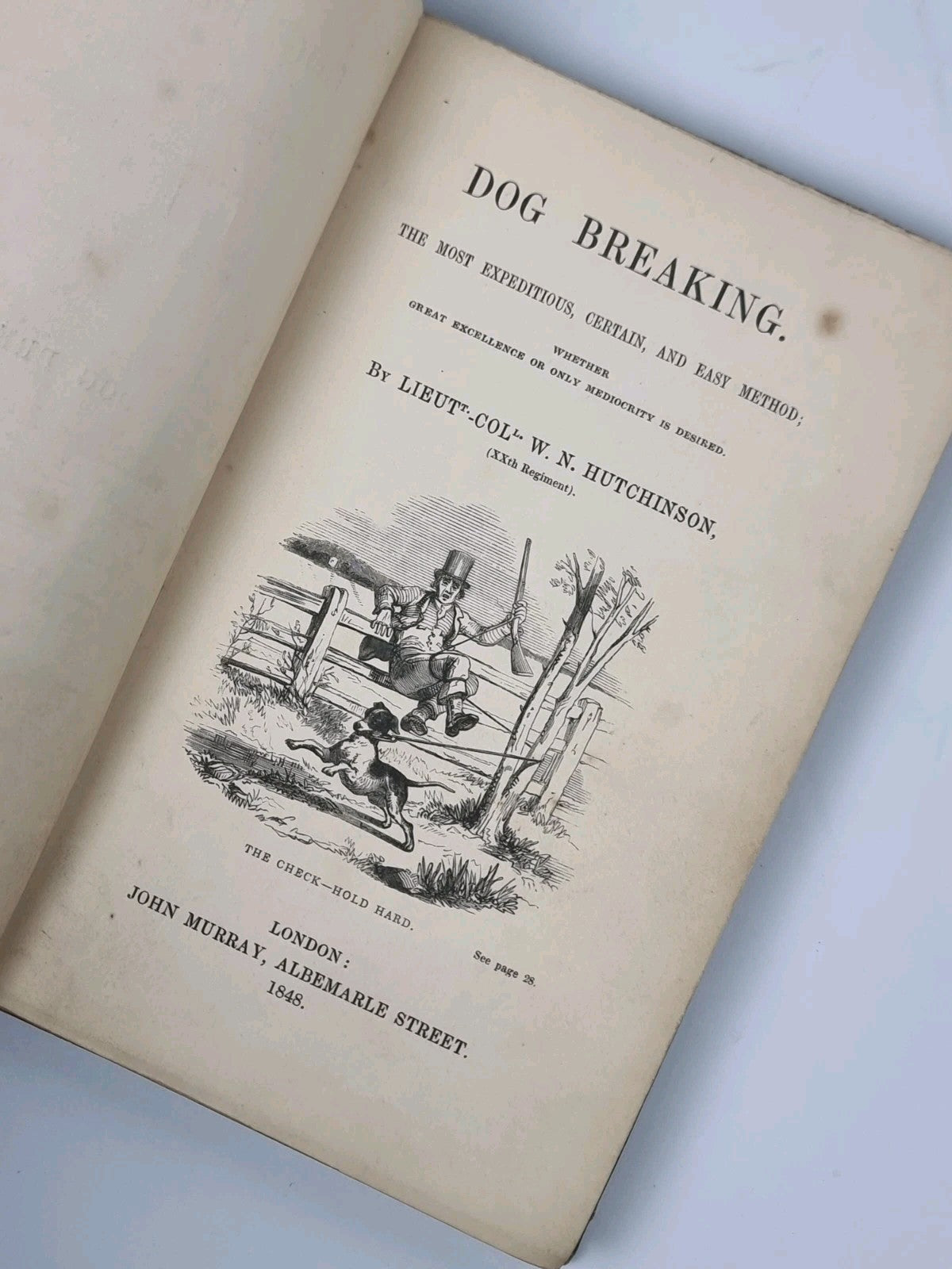1848 DOG BREAKING W N Hutchinson 8 engraved plates Rare 1848 1st edition