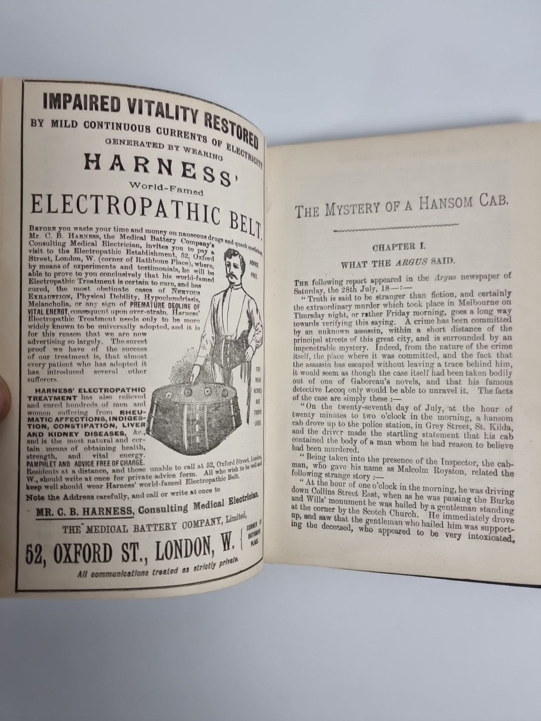 Fergus Hume The Mystery Of A Hansom Cab 1887 2nd British Edition 