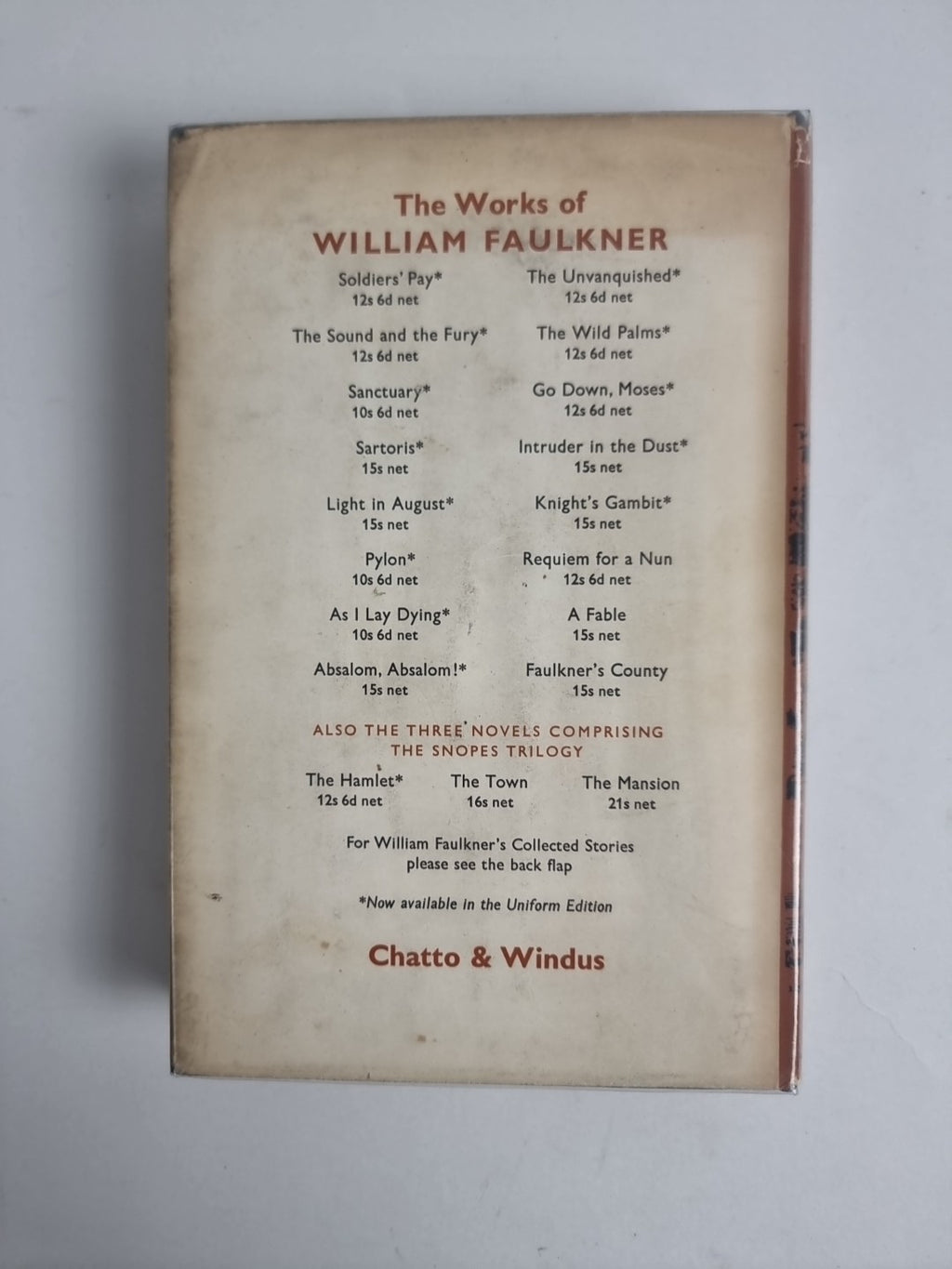 The Reivers, William Faulkner — First UK Edition